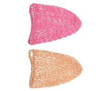 VILLCASE 2pcs Crocheted Hair Nets for Girls Polyester Hair Care Covers Soft Breathable Net Caps for Sleeping at Home