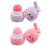 VILLCASE 2pcs Cute Bunny Shaped Color Changing Lip Balm Set Moisturizing Solid Lip Gloss Nourishing Formula Hydrating for Teen and Women