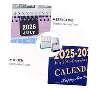 VILLCASE 2PCS Desk Calendar with Twin Wire Binding and Note Sections Office Desktop Planner for Scheduling and Decoration Monthly Flip Calendar for Home School Professional Use