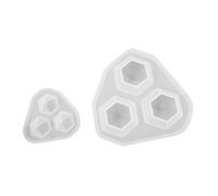 VILLCASE 2pcs DIY Silicone Resin Moulds for Earrings and Jewelry Making, Flexible White Silicone Diamond and Three Pyramid Shape Molds for Craft Making and Resin Beading