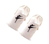 VILLCASE 2pcs Drawstring Dance Bags with Pointe Shoe Suede Tips for Ballet Breathable Lint Ballet Shoe Bag Pouch for Dance Class and Travel