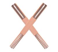 VILLCASE 2pcs Dual End Lip Brush with Hygienic Protective Cap, Portable Silicone and Synthetic Fiber Makeup Brushes with Wooden Handle, for DIY and Nail Art, Suitable for Sensitive Skin