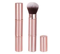 VILLCASE 2pcs Dual-ended Retractable Makeup Brushes with Cap, Portable Design Man-made Fibers and Plastic Material, for Office and Parties, Compact Travel Makeup Brush Set