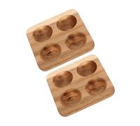 VILLCASE 2pcs Egg Tray Wood Storage Trays Egg Holder for Fridge and Kitchen Countertop Space-saving Easy to Clean