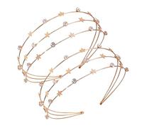 VILLCASE 2pcs Elegant Rhinestone Star Headbands for Women and Thin Metal Band Design and Dazzling Crystal Accents, for Everyday Wear and Parties