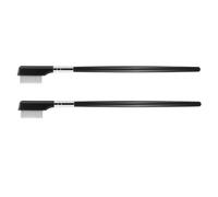 VILLCASE 2pcs Eyelash Brush Set with Stainless Steel Straight Handle and Fine Comb Teeth, Easy to Use Lash Separator Comb for Eyelash Grafting at Home or Professional Use
