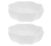 VILLCASE 2pcs Feeding Bowls Pet Feeder Bowl Holding Food and Water Preventing Spill Premium Ceramic Material White Household Use for Chinchilla Pet Owners