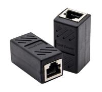 VILLCASE 2pcs Female to Female Ethernet Coupler Adapter Plastic Network Connector for Lan Cable Extension Inline Converter for Short Cable Connection Black