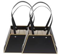 VILLCASE 2pcs Flower Container Bag Bouquet Paper Packaging Bags Stylish Trapezoidal Design Convenient to Carry and Pack Fruits for Home Decoration and Photo Prop