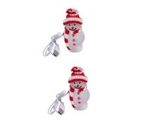 VILLCASE 2pcs Glowing Snowman Led Night Light USB RGB Flashing Light Bedroom Table Lamp Decorative Bedside Lamp for Home Decorations Christmas