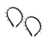 VILLCASE 2pcs Gothic Spike Headbands for Women Punk Steampunk Spiked Hair Accessories Black Headwear Halloween Cosplay Vampire Festival Headpieces