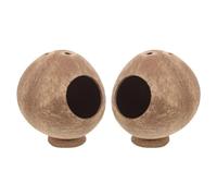 VILLCASE 2pcs Guinea Pig Hideout Hamster Sleeping Huts Rest Place Play Natural Coconut Shell Brown House for Daily Life Small Pets Small Hedgehog Hamster