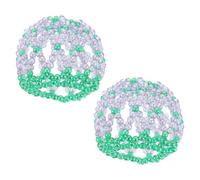 VILLCASE 2pcs Handmade Purple Rhinestone Elastic Hair Net for Buns - Crochet Dance and Skating Bun Cover, Women’s Hair Jewelry Accessory for Ballet, Party, and Daily Use