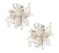 VILLCASE 2pcs Handmade Rhinestone Pearl Hair Clips for Styling Elegant Floral Bridal Hair Accessories with Sparkling Jewels Comfortable Wedding Barrettes for Brides and Special Occasions