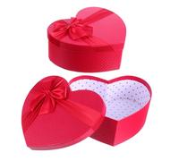 VILLCASE 2pcs Heart Shape Wedding Boxes Small and Medium Jewelry Packaging Boxes for Valentines Candy Container Party Favor Wrapping