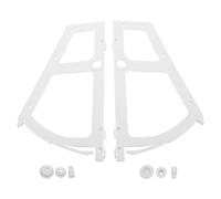 VILLCASE 2pcs Heavy-Duty White Plastic Cabinet Hinges for Home and Living Room, Single-Layer Flexible Rotating Space-Saving Wardrobe Hinges Suitable the Whole Family