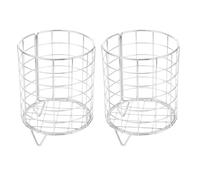 VILLCASE 2pcs Iron Feeder Hay Holder Large Capacity Silver Metal Sturdy Rabbit Cage Accessories Suitable for Indoor Hay Feeding