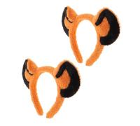 VILLCASE 2pcs Lion Ears Headband and Adults, Soft Comfort Plush Cloth Material with Adjustable Structure, Cute Realistic Design for Halloween and Spa Days