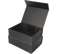 VILLCASE 2pcs Magnetic Paper Storage Boxes with Lid Multi-purpose Black Foldable Boxes for Biscuits and Candies for Valentine's Day and Birthday Presents