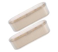 VILLCASE 2pcs Makeup Brush Organizer Lid, Covered Makeup Sponge Holder Four Compartments, Cosmetic Storage Box for Vanity, Skincare and Lipstick