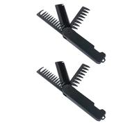 VILLCASE 2pcs Men's Folding Hair Comb for Travel and Vacations, Portable Foldable Beard Comb Made of Sturdy Plastic, Comfortable Grooming with Static Reduction, Compact Size for Easy Carry