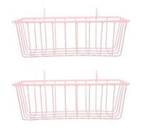 VILLCASE 2pcs Metal Hay Feeder Rack for Rabbits and Guinea Pigs with Open Access Design and Versatile Placement, Pink Hay Holder Suitable for Indoor Cages on The Go