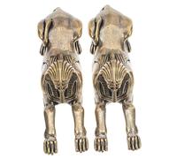 VILLCASE 2pcs Mini Egyptian Sphinx Sculpture Brass Figurines Ancient Mythology Desk Decor with Intricate Details Symbolizing Wisdom and Power Compact Indoor Statue for Home Office Bookshelf