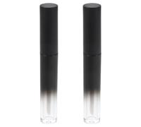 VILLCASE 2pcs Mini Lip Gloss Tubes Empty Containers for DIY Lip Gloss Round Black Stylish Design Made of Sturdy as Abs Pp Material, for Personal Use or Makeup Storage