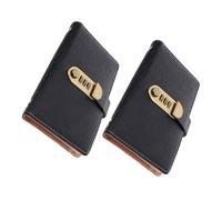 VILLCASE 2pcs Money Savings Challenge Book Set Faux Leather Cash Envelope Budgeting Binder with Password Lock 50 Pages 100 Slots for Building Savings Habits