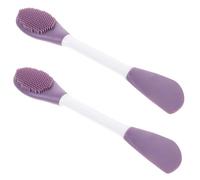VILLCASE 2pcs Mud Mask Brush Silicone Facial Mask Brush Double Head Design Multi-functional Use Free Hands Application for Home Use and Travel
