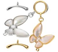 VILLCASE 2pcs Multi-Functional Necklace Extender Chains with 14k Gold Plated Alloy Butterfly Ot Clasps, Convenient to Use Jewelry Chain Extenders for Necklace and Jewelry Accessories
