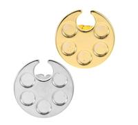VILLCASE 2pcs Nail Art Palette Ring for Professionals Working in Salons and On-the-go Nail Artists Metal Material with Smooth Finish and Portable Design for Colour Blending and Manicure Art