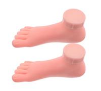 VILLCASE 2pcs Nail Practice Foot Model for Manicure Art, Realistic Beige Pvc Foot Display, Lightweight and Resistant to Deformation, for Practicing Nail Art Techniques and Showcasing
