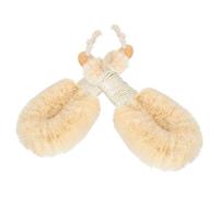 VILLCASE 2pcs Natural Sisal Bath Brush Set Exfoliating Body Scrub Brushes for Dry Skin Brushing, Large Plant Fiber Shower Scrubber for Bathroom Body Cleaning