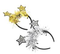 VILLCASE 2pcs New Year Headband Glitter Star Boppers Party Essential Hair Accessories Sparkling Tinsel and Felt Material for Christmas and Year Eve Party Events