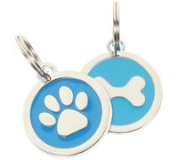 VILLCASE 2pcs Pet Id Tag Dog Tags Strong Sturdy Zinc Alloy Metal Round Identity Collar for Outdoor Pets with Simple Design and Delicate Workmanship