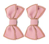 VILLCASE 2pcs Pink Bow Knot Shoe Charms Clip-On Metal Rhinestone Decorations for High Heels and Flats Bow Accessories for Women’s Shoes for Bridal and Party Use