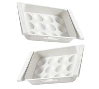 VILLCASE 2pcs Plastic Egg Storage Containers for Refrigerator with 12-grids Large Capacity, Organizing Fridge and Preventing Eggs from Being Crushed, for Kitchen Storage