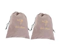 VILLCASE 2pcs Portable Hair Dryer Drawstring Bags Velvet Travel Storage Pouches Light Grey 23x30cm Dustproof Organizer for Hair Dryer and Small Accessories