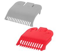 VILLCASE 2Pcs Professional Hair Clipper Guards Plastic Hair Cutting Guide Combs Multi-Use Trimming Accessories with Grey and Red Positioning Combs for Precise Haircut Styling