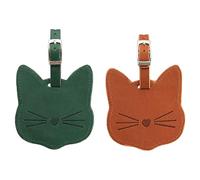 VILLCASE 2pcs Pu Leather Luggage Tags Travel Id Tag for Suitcases Luggage Identifier Function Random Color