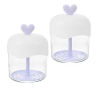 VILLCASE 2pcs Purple Heart Shaped Facial Cleanser Foamer with Unique Squeeze Structure and Quick Foaming Plastic Design for Deep Skin Care and Travel Use