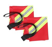 VILLCASE 2pcs Reflective Kayak Flag for Enhanced Nighttime Visibility with Red Polyester Composite Material and User-friendly Rope, Multipurpose Safety Warning Flag for Kayak and Canoe