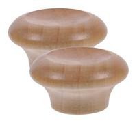 VILLCASE 2pcs Replaceable Pot Lid Knob Set Made of Wood with Classic Shape and Widened Base Easy to Clean and Labor-Saving Pan Lid Handle Accessories for Woks in Khaki