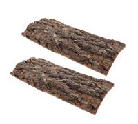 VILLCASE 2pcs Reptile Resting Platform and Cork Bark Background for Terrarium Setup, Brown Wood Material Natural Integration and Easy Maintenance, for Frog and Reptile Habitat Decoration