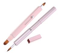 VILLCASE 2pcs Retractable Lip Gloss Brush Portable Lip Gloss Applicators with Comfortable Bristles Artificial Fiber and Aluminum Material for Women Makeup Bag and Purse