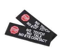 VILLCASE 2pcs Reusable Embroidered Service Dog Patches for Dog Harnesses with Polyester Material No Touch No Eye Contact Design for Pet Owners Training Reactive