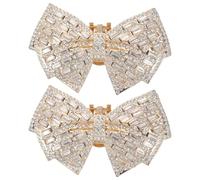 VILLCASE 2pcs Rhinestone Bow Shoe Clips Removable Bridal Wedding Shoe Accessories Bowknot Buckle for Women Bride Party Heels Decoration