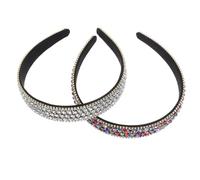 VILLCASE 2pcs Rhinestone Headbands for Women with Non-slip Secure Wear, Minimalist Unique Design, Multi-scene Usability for Dressing at Events and Prom