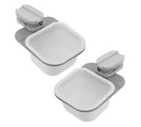 VILLCASE 2pcs Rotatable Mini Garbage Can Small Plastic Waste Paper Bin Table Trash Holder Desktop Waste Basket for Office Desk Organization White Gray